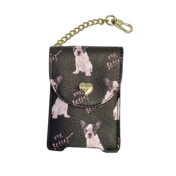 Betsey Johnson Accessories - Betsey Johnson Dog Pattern French Bulldog Frenchie Hand Sanitizer Holder Black